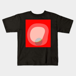 615 Red Boho Abstract Shapes Kids T-Shirt